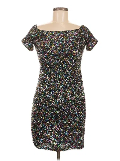 Pre-owned Gianni Bini Short Sleeve Top Black Strapless Neckline Tops