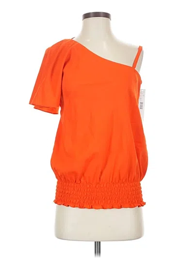 Gianni Bini Short Sleeve Top Orange One Shoulder Neckline Tops