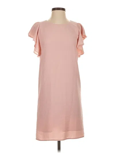 Pre-owned Gianni Bini Short Sleeve Top Pink Ruffles Neckline Tops