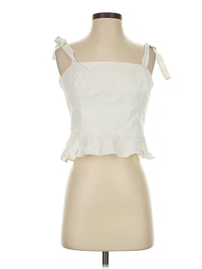 Pre-owned Gianni Bini Sleeveless Blouse In White