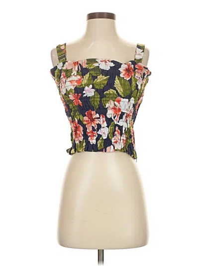 Pre-owned Gianni Bini Sleeveless Top Green Strapless Neckline Tops