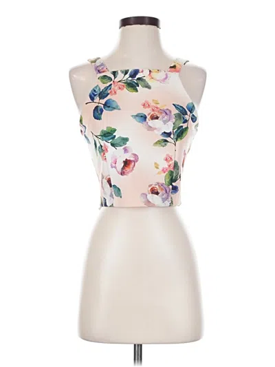 Pre-owned Gianni Bini Sleeveless Top Ivory Halter Neckline Tops