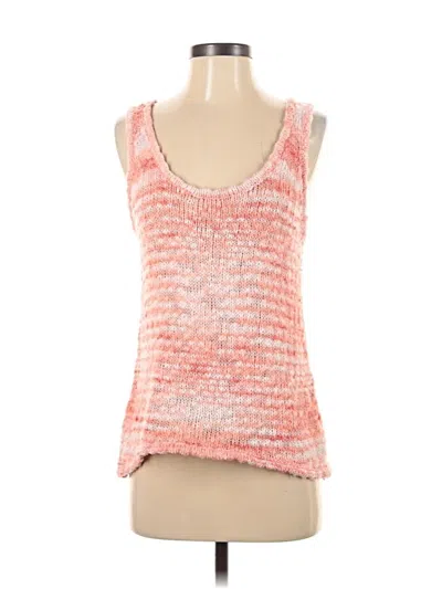 Pre-owned Gianni Bini Sleeveless Top Orange Scoop Neck Tops