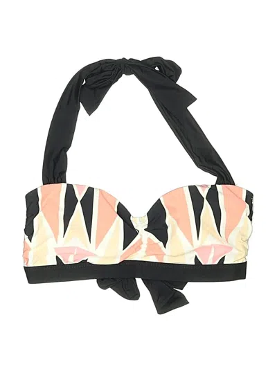 Pre-owned Gianni Bini Swimsuit Top Black Graphic Pattern Swimwear