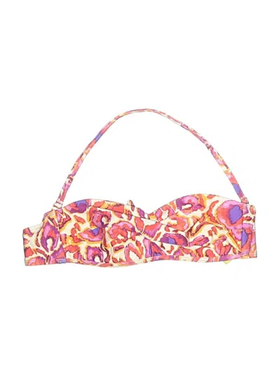Pre-owned Gianni Bini Swimsuit Top Pink Paisley Pattern Swimwear