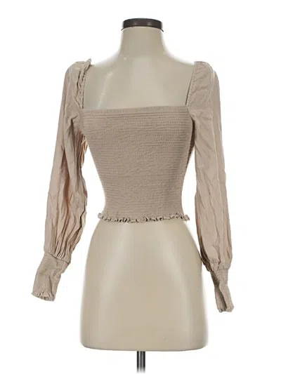 Pre-owned Gianni Bini Tube Top Tan Strapless Neckline Tops In Brown