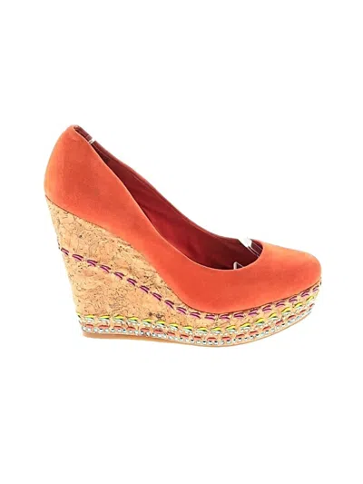Pre-owned Gianni Bini Wedges In Orange