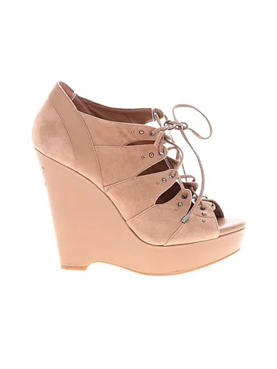 Pre-owned Gianni Bini Wedges In Tan