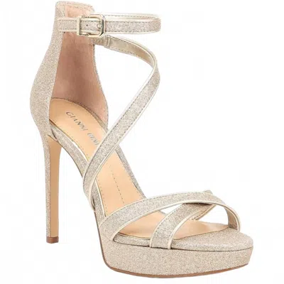 Gianni Bini Women's Corielle Glitter Ankle Strap Platform Sandals In Gold In Silver