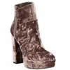 Gianni Bini Women's Didier Velvet Platform Block Heel Booties In Dusty Rose In Multi