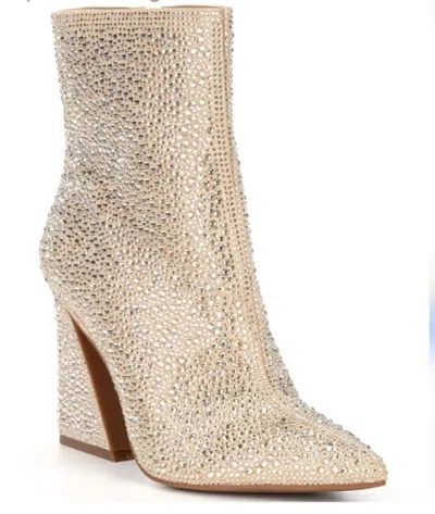 Gianni Bini Women's Zeller Sparkle Block Heel Boots In Gold