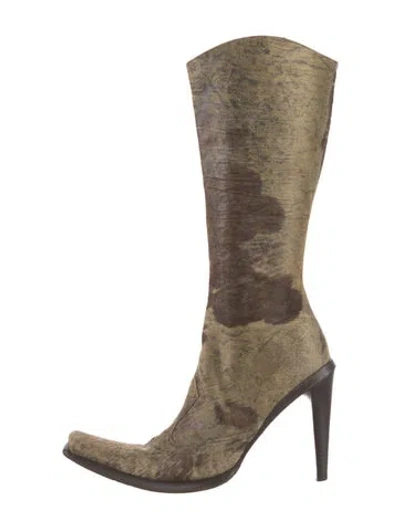 Pre-owned Gianni Bravo Ponyhair Boots In Multi