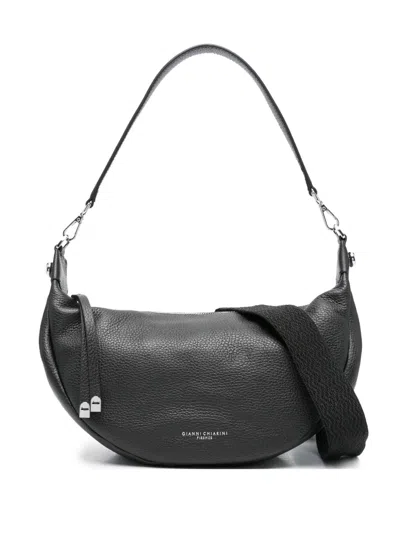 Gianni Chiarini Aisha Crescent Leather Shoulder Bag In Black