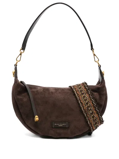 Gianni Chiarini Aisha Suede Shoulder Bag In Brown