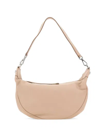 Gianni Chiarini Aisha Zip Grained Leather Shoulder Bag In Neutral