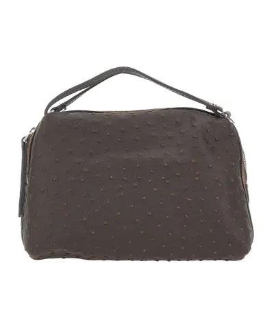 Gianni Chiarini Alifa Ostrich-effect Leather Tote Bag In Brown