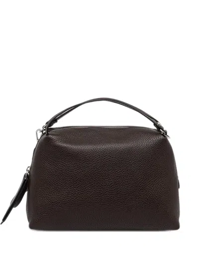 Gianni Chiarini Alifa Pebbled-leather Shoulder Bag In Brown