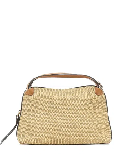 Gianni Chiarini Alifa Raffia Leather Tote Bag In Neutral
