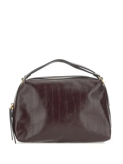 Gianni Chiarini Alifa Striped-effect Leather Tote Bag In Brown