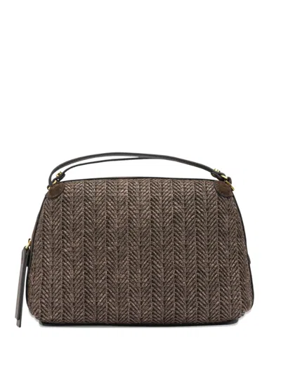 Gianni Chiarini Alifa Woven Handle Tote Bag In Brown