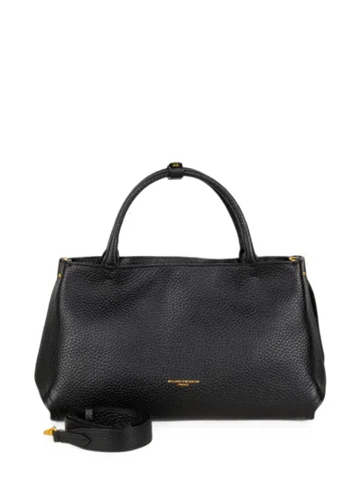 Gianni Chiarini Amal Grainy Leather Tote Bag In Black