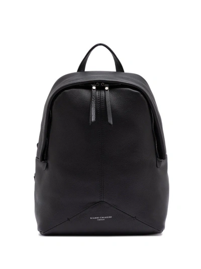 Gianni Chiarini Ambra Backpack In Matt Effect Leather In Nero