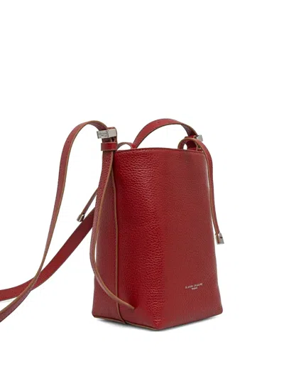 Gianni Chiarini Amelia Leather Drawstring Bucket Bag In Red