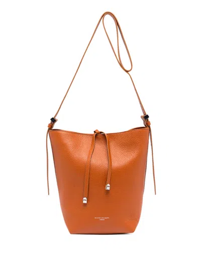 Gianni Chiarini Amelia Orange Hammered Leather Shoulder Bag