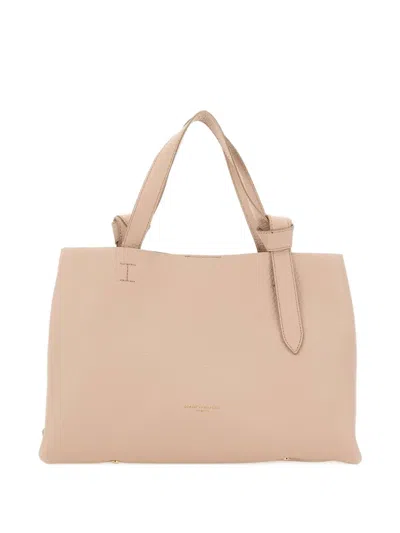 Gianni Chiarini Amira Knotted Handle Leather Shoulder Bag In Pink