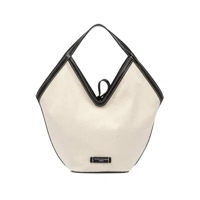 Gianni Chiarini Amphora Straw Shopper With Leather Profiles In Neutrals