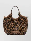 Gianni Chiarini Animal Print Shoulder Bag With Top Handles In Multi