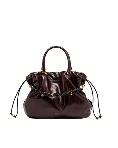 Gianni Chiarini Antique Ruby Morgana Eel Print Shoulder Bag In Red
