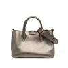 Gianni Chiarini Aretha Bag In Double Pewter And T.moro Leather With Maxi Grain In Gold