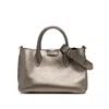 Gianni Chiarini Aretha Bag In Double Pewter And T.moro Leather With Maxi Grain In Gold