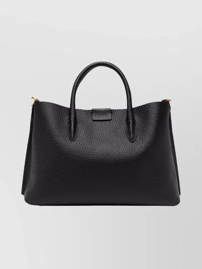Gianni Chiarini Aretha Textured Leather Clutch Detachable Strap In Black