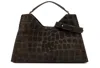 Gianni Chiarini Aurora Crocodile-effect Leather Shoulder Bag In Brown