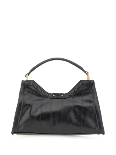 Gianni Chiarini Aurora Eel-print Shoulder Bag In Black