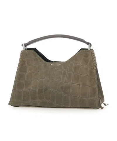 Gianni Chiarini Aurora Embossed Shoulder Bag In Green
