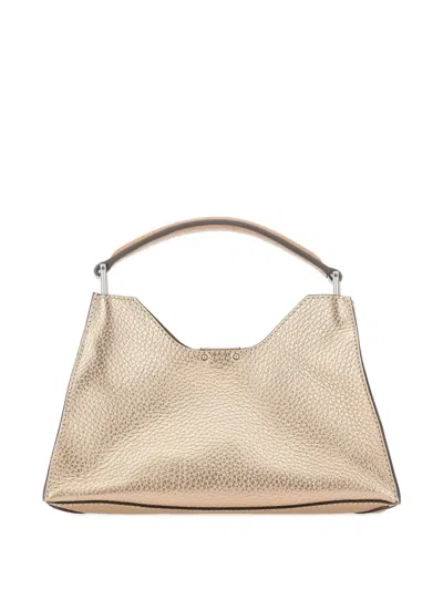 Gianni Chiarini Aurora Hammered Trapezoid Leather Tote Bag In Gold