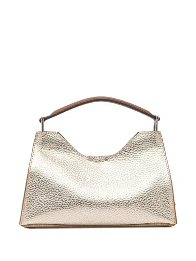 Gianni Chiarini Aurora Metallic Handbag In Gold