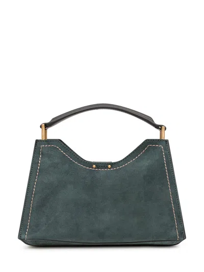 Gianni Chiarini Aurora Velvet Handbag In Velvet Green