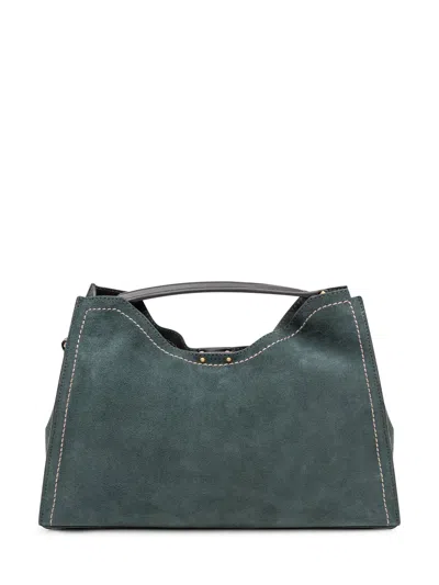 Gianni Chiarini Aurora Velvet Shoulder Bag In Velvet Green