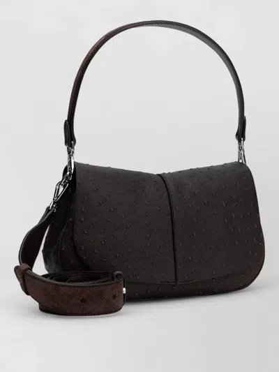 Gianni Chiarini Mini Shoulder Handbag In Calfskin With Adjustable Strap In Brown