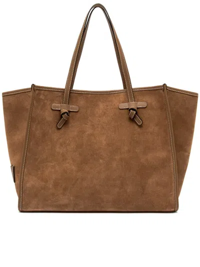 Gianni Chiarini Marcella Suede Tote Bag In Brown