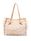 Gianni Chiarini Textured Pink Shopper Bag With Fluffy Exterior In Pink
