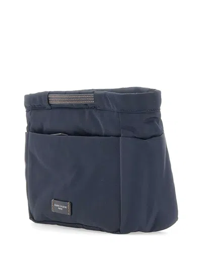 Gianni Chiarini Bagsinbag Contrast-stitching Clutch Bag In Blue