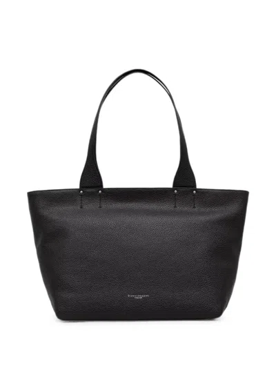 Gianni Chiarini Barbara Grained-leather Tote Bag In Black