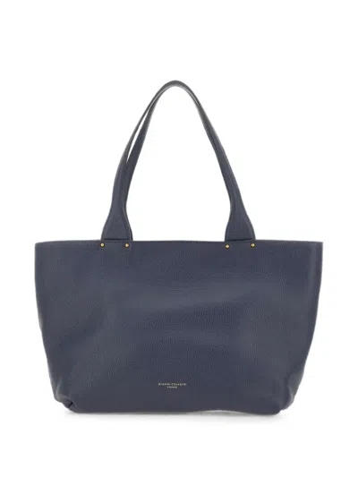 Gianni Chiarini Barbara Hammered Leather Tote Bag In Blue