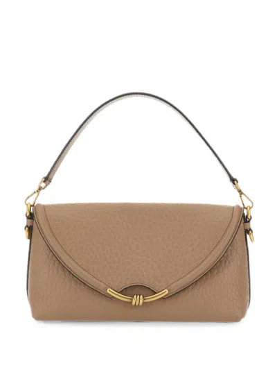 Gianni Chiarini Bea Maxi Grain Leather Shoulder Bag In Brown