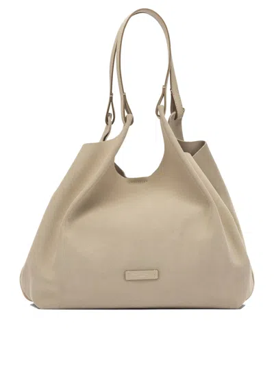 Gianni Chiarini Beige Suede Leather Bag In Nude